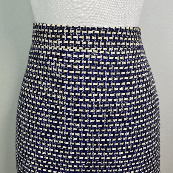 J. Crew Skirt size 10 Purple Gold Tweed Silk A Line Above Knee Career Preppy - Picture 2 of 6